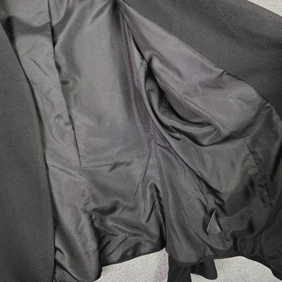 Adrienne Vittadini Black Blazer Jacket L Classic Structured Open  Minimalist - Picture 4 of 11